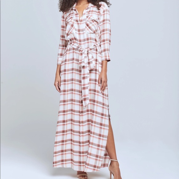 L'AGENCE | Dresses | Lagence Cameron Plaid Maxi Shirtdress S Nwt | Poshmark
